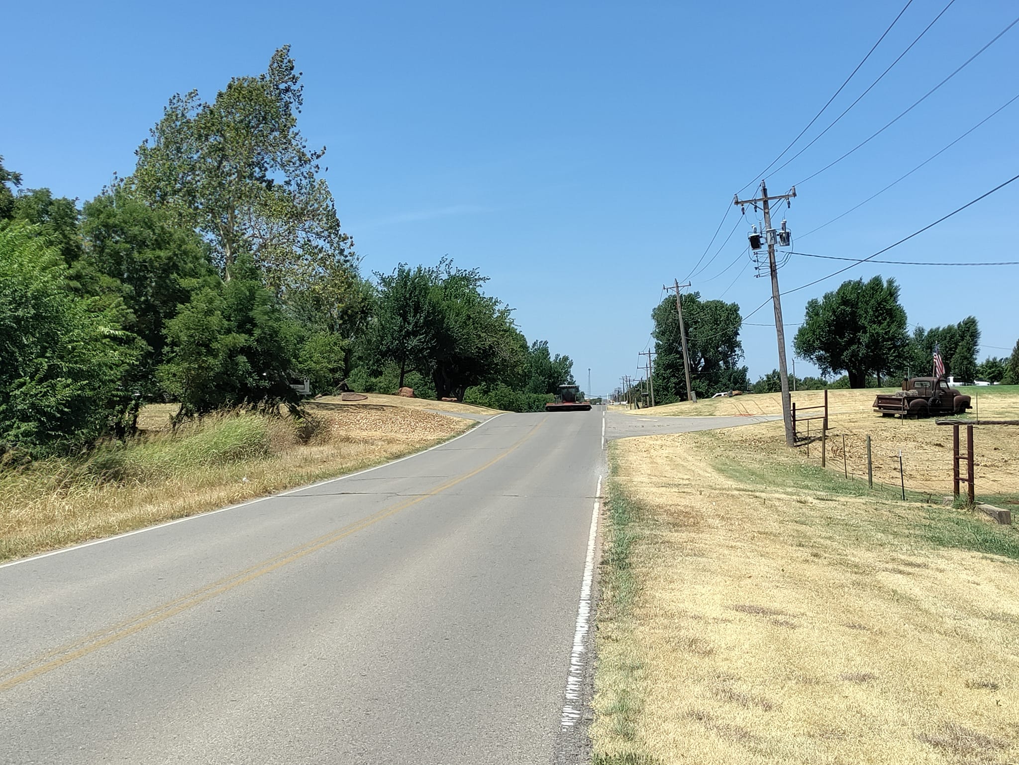 pictures from e-bike ride for groceries in Piedmont, OK