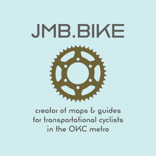 logo: JMB.bike - creator of maps and guides for transportational cyclists in the OKC metro